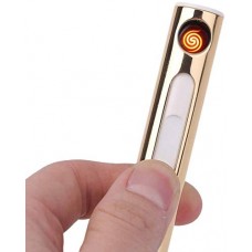 OkaeYa Portable USB Lighter Electronic Rechargeable Cigarette Lighter Flameless Cigar Windproof Metal Pipe Torch Lighter Cigarette Lighter (Multicolor)